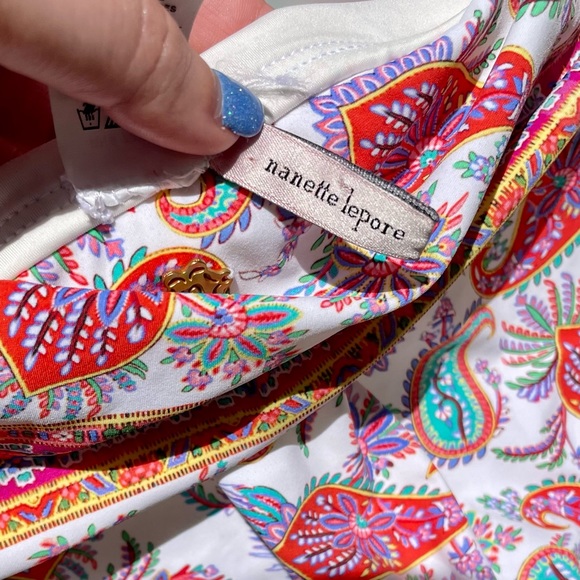 Anthropologie Nanette Lepore Bikini Bottom Size S Multi Paisley Foldover Hipster - Picture 8 of 11